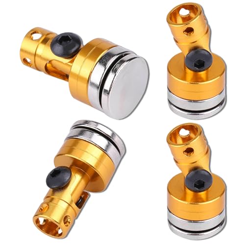 4 Pcs Aluminum RC Body Post Magnetic RC Body Mounts Invisible Body Post Mount Good Scx10 4Wd 1:10 RC Car Yellow Black Purple (Yellow) - color: Yellow