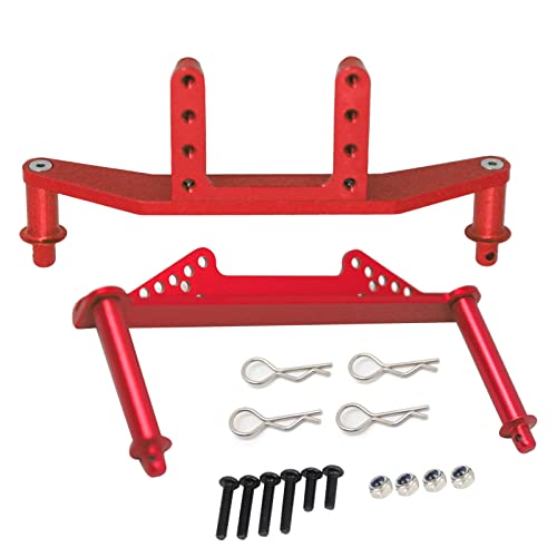 Replacement RC Car Front & Rear Body Mounts Posts for Traxxas 1/10 Slash 2WD Aluminum Alloy Durable RC Car Upgrade Accessories - color: Red