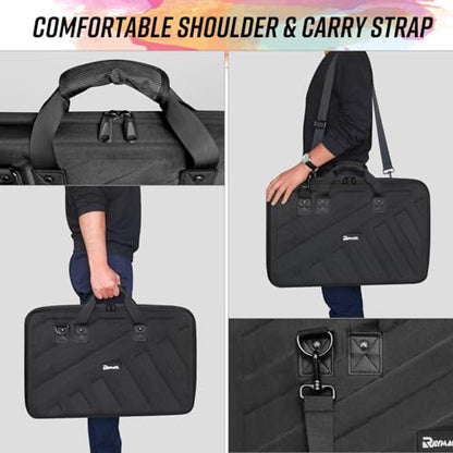 RAYMACE Lightweight Molded EVA Storage Case, DJ Controller Case | Shockproof Foam and Shoulder Strap(28.7x 16.3 x 5.5 inch） - size: 28.7x 16.3x 5.5 Inch