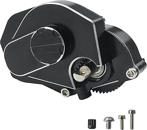 Transmission Gearbox with Gear Fit for 1/24 Axial SCX24 RC Crawler Aluminum Alloy Black