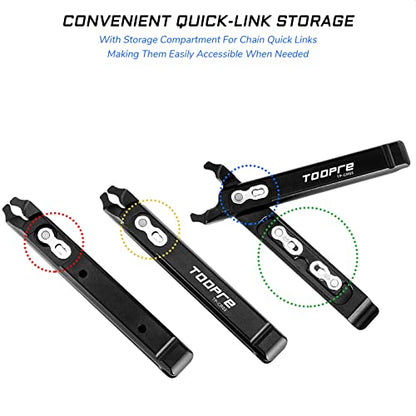 Multi-Functional Master Link Pliers | With Master Link Removing, Tire Levers, Storage Links, and Chain Hook - Ideal for MTB, Road, Mountain Bicycle, BMX Bikes