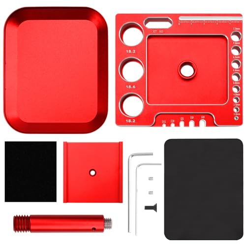 RC Car Work Stand 360 Degree Rotation Repair Workstation Stand Kit Compatible with Traxxas TRX4M Axial SCX24 FMS FCX24 Wltoys 1/18 1/24 Scale RC Car (Red) - color: Red