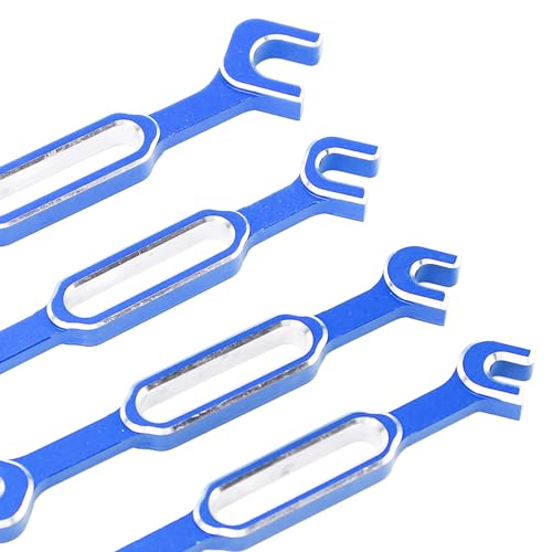 CCYLEZ RC Car Wrench, High Strength Aluminum Alloy Turnbuckle Nut Remover Tool Set for RC Drift Cars and RVs 4PCS 3.0-6.0mm - color: Blue