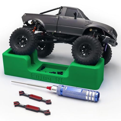 RC Car Stand RC Stand Simulation and Static Display RC Work Stand for 1/18 1/24 TRX4M SCX24 FCX18 FCX24 Remote Control Car (Green & Red) - color: Green & Red