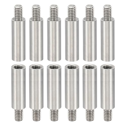 PATIKIL 24pcs M4 Standoffs, M4 18+6mm Spacer Standoffs Steel Threaded Standoffs Screws Kit 4mm ID 6mm OD Metric Male Female Thread Adapters for Circuit Board PCB RC Drones Motherboard - size: 18+6mm L