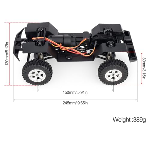 150mm 5.91in Wheelbase Assembled Frame Chassis with 2-Speed Gearbox for 1/18 RC Crawler TRX4M Bronco Defender JJRC C8809 c8801 Part