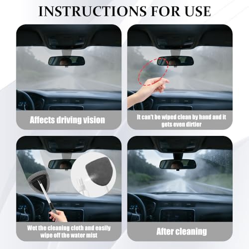 Windshield Cleaning Tool, Car Window Cleaner, Vehicle Window Cleaner with Extendable Handle & 2 Washable Microfiber Pads, Car Interior Glass Wiper Cleaning Kit for Most Vehicles (StyleB) - color: StyleB