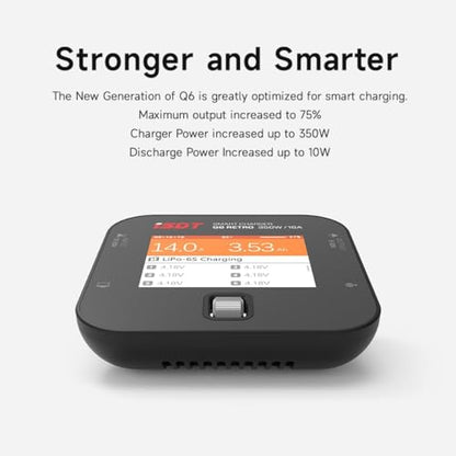 ISDT Q6 Retro Lipo Battery Charger Discharger DC 350W 16A Smart RC Battery Charger for 2~6S Lithium LiHv LiIon Life NiMH Ni-Cd/Pb Lipo Battery Balance Charger, with LCD Display