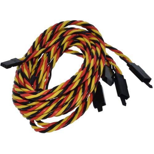 BackBayRC - 20awg Twisted Servo Extension Cable w/Safety Clip - 100 Strands for RC Vehicles, Drones, E-Bikes - 8 Lengths / 5 Wires per Pack (75CM / 30in) - style: 75CM / 30in