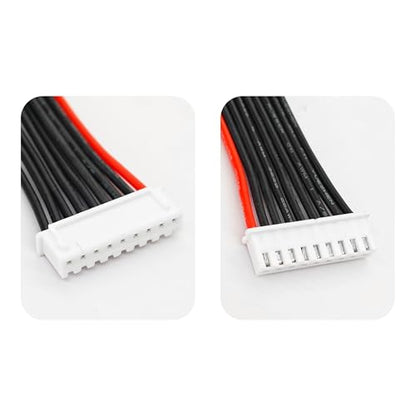 10PCS JST-XH 8S Balance Extension Cable, 3.9" 22AWG Silicone Lead Wire for LiPo Battery Charger, RC Balance Plug Connector Adapter - size: 8S