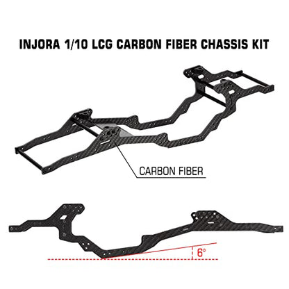 INJORA RC Chassis Kit Frame Girder LCG Carbon Fiber for 1/10 RC Crawler Axial SCX10 SCX10 II 90046 90047 Upgrade Parts