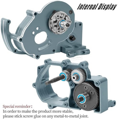 RC Transmission Complete Upgrades Part for 1/10 2WD Slash Rustler Stampede Bandit 2WD(VXL),Alloy Aluminum Gearbox,Replace #3695,Titanium - color: Titanium(1set)