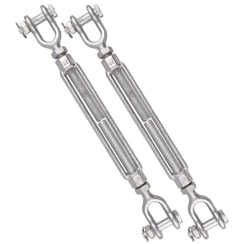 3/4 x 9 Inch Turnbuckle Forged Galvanized Steel Jaw and Jaw Turnbuckles for Cable Rail Rigging Rope Chain, 5,200 lbs Working Load Limit, 2PCS (3/4" X 9") - size: 3/4" X 9"