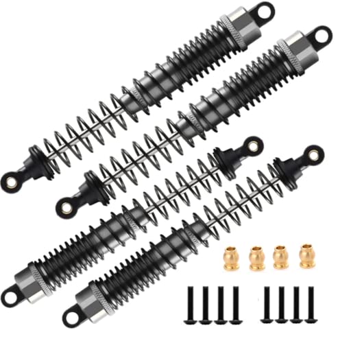 RC Shock Absorber Damper 130mm Oil Adjustable For RC Car 1/10 Crawler Truck HPI HSP Traxxas Losi Axial Tamiya Redcat Upgrade Part 4pcs/set(Titanium) - color: Titanium