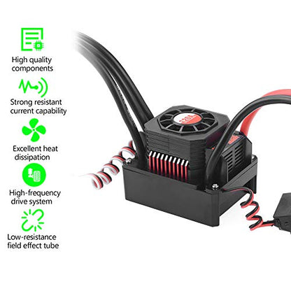GoolRC 120A Brushless ESC Waterproof Electric Speed Controller for 1/8 1/10 RC Truck Off-Road Car