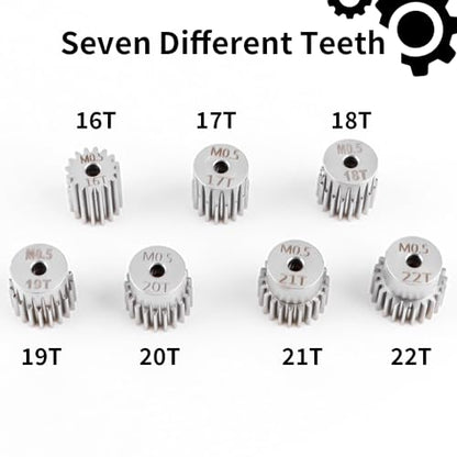 GLOBACT Chrome Steel 0.5M 16-22T Pinion Gear & Motor Mount for ARRMA Grom | Heavy Duty Axles, Replace #6852, 1/10 RC Truck Drive Shafts Upgrade Parts