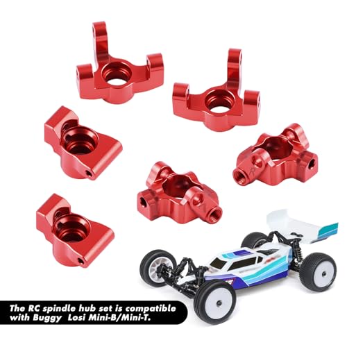 GLOBACT RC Spindle Hub Set for Losi 1/16 Mini-B 1/18 Mini-T | Front Steering Knuckles, Caster Blocks C Hubs, Rear Hubs, Replace LOS214006/LOS214005/LOS311005