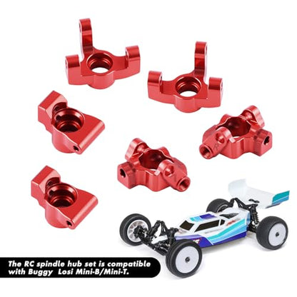 GLOBACT RC Spindle Hub Set for Losi 1/16 Mini-B 1/18 Mini-T | Front Steering Knuckles, Caster Blocks C Hubs, Rear Hubs, Replace LOS214006/LOS214005/LOS311005