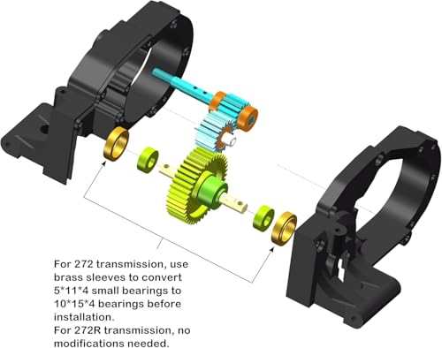 MEUS RACING RC Transmission Gear for Traxxas Slash 2WD 272 and 272R Transmission Gearbox