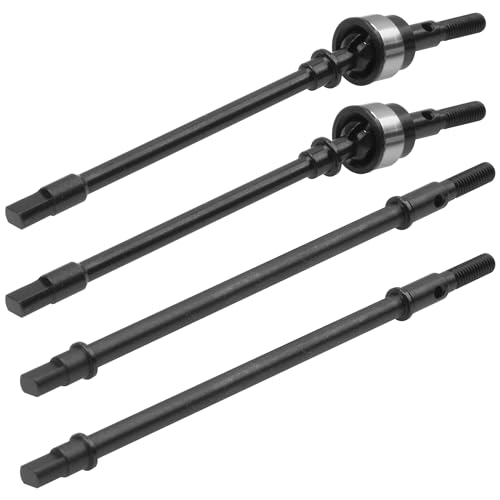 RC Front Rear Steel Drive Shaft CVD Dogbone Compatible with Axial SCX10 YQCQ-01 1/10 RC Crawler Car (Silver) - color: Silver