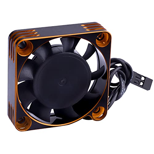 RC Motor Cooling Fan 40x40mm 16000RPM 540 550 Motor ESC Heatsink Brushless Cooling Fans for 1/10 1/8 RC Car (Black&Gold) - color: Black&Gold