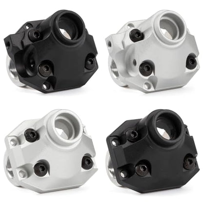 Aluminum Front Rear Diff Cover Bearing Retainers Third Member Set for Vanquish F10 Portal/Straight Axle H10 Optic Upgrade (Front Diff Cover BK)