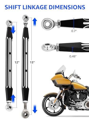 Shifter Linkage, Motorcycle Gear Shift Linkage | Compatible for Harley Davidson 1986-2024 Street Glide, Electra Glide, Road Glide, Road King, Tri Glide, Softail, Dyna - color: Black