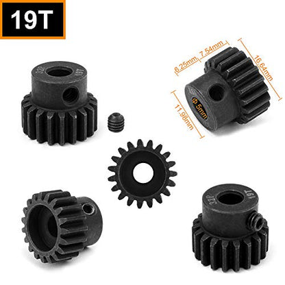Hobbypark Metal Steel 32 Pitch Pinion Gear Set 5mm Shaft Hole 17T 18T 19T 20T 21T Motor Gears Kit for RC Car (5-Pack)