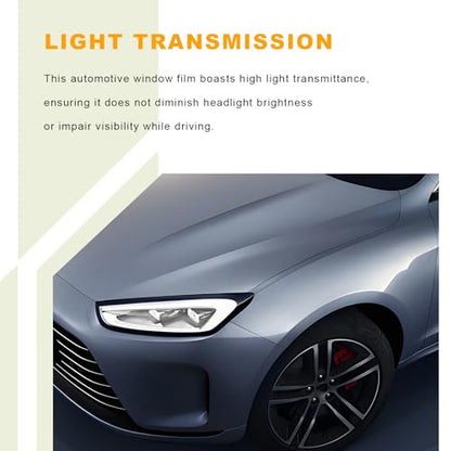 Car Headlight Vinyl Film, 48"×11.8" Self-Adhesive Car Headlight Tint Sticker with Squeegee & Cutter, Waterproof Wrap Film Roll for Vehicle Headlights Taillights Fog Lights (Transparent) - color: Transparent