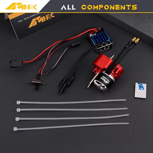Alloy Transmission & 2322 2600kv Brushless Motor & 45A Brushless ESC for MN82 MN99S MN168 MN78 Series Upgrades Part Red - color: Red