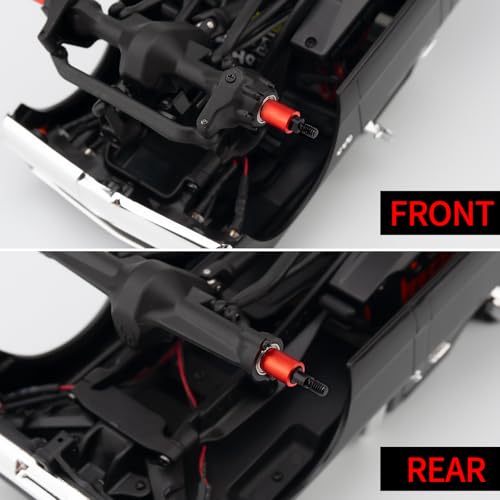 Que-T Heavy Duty Steel CVD Driveshafts +6mm Extended Front Rear Drive Shafts for 1/30 Axial Scx30 RC Crawler Car - size: 6mm Extended