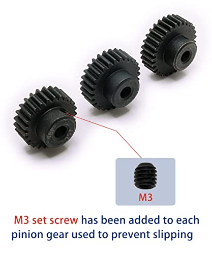 48P Pinion Gear Set 25T 27T 29T with Screwdriver for 1/10 RC Motor | Hardened Metal,High Strength,Wear Resistant 48P Pinion Gear Set for Traxxas Arrma HSP HPI AXIAL Tamiya Losi - size: 25T/27T/29T