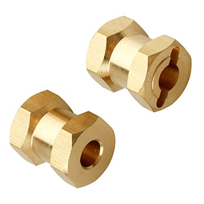 4pcs 12mm Brass Wheel Hex Hub Offset Extension Hex Drive Adapter Combiner Coupler Conversion for 1/10 RC Crawler Axial SCX10 CC01 Jeep Wrangler D90 Wraith (15mm) - size: 15mm