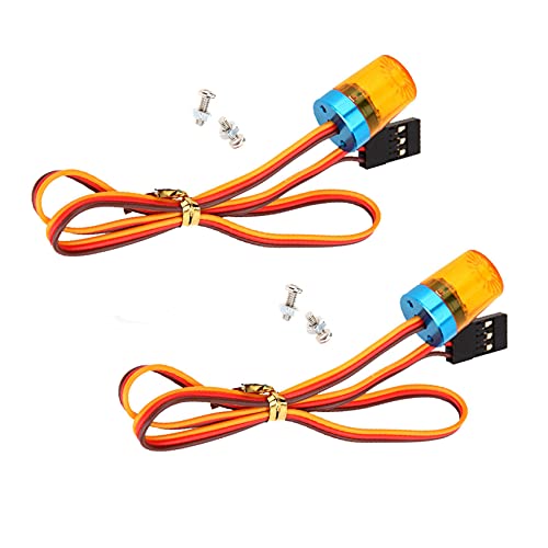 LED Strobing Rotating Flashing Light 9x15mm Lamp for RC Model Police Firefighting Ambulance Car Truck Lighting (2 Pack, Yellow) - color: 2 Yellow, 9x15mm