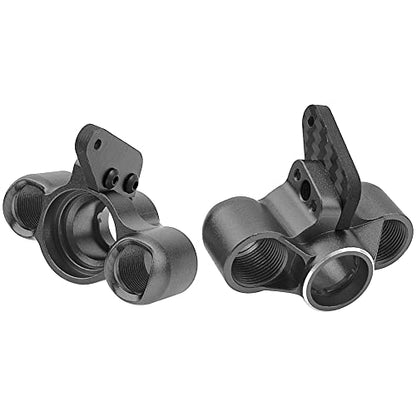 ShareGoo Aluminum Front Steering Knuckle Steering Blocks Caster Blocks w/Pivot Ball Compatible with Arrma 1/8 V5 Kraton Outcast Notorious 6S BLX Upgrades Parts (Black) - color: Black