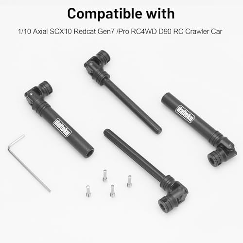 daitoku Steel Centre Drive Shaft CVD Driveshaft Upgrade Parts 105-155mm for 1/10 Axial SCX10 Redcat Gen7 /Pro RC4WD D90 RC Crawler Car (2PCS)