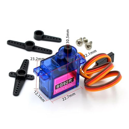 SG92R 9g Micro Servo Motor 360 Degree Continuous Rotation for RC Remote Control Aircraft Model Need PWM 500-2500usec(Pack of 5pcs) - style: 360 degree