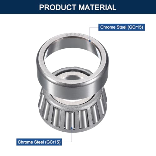 2 Pack 32204 Tapered Roller Bearing Cone and Cup Set | 20mm Bore 47mm OD 19.25mm Cup Width, Chrome Steel Taper Bearings Set, ABEC-3 - size: 32204