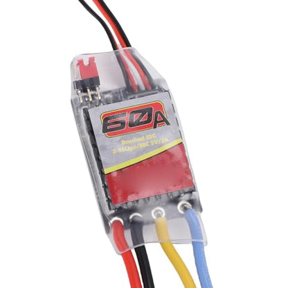 60A Brushed ESC Controller, High Performance Electric Speed Controller with Throttle Loss Protection for RC Cars Trucks and Boats