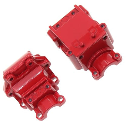 2PCS Metal Front and Rear Differential Gearboxes Housing Cover Compatible with WLtoys 1/14 144010 144001 144002 1/12 124016 124017 124018 124019 RC Car Upgrades Parts (Red) - color: Red