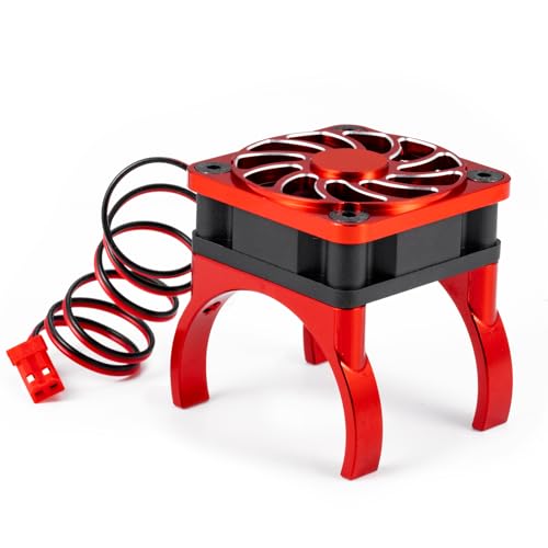 Cooling Fan 35mm Motor Heatsink for Tra-xxas Mini Maxx/Slash/XRT | VXL 3S 1:8 Jato 2S 4S 1:16 Red Aluminum Alloy Upgrade Parts - color: Red
