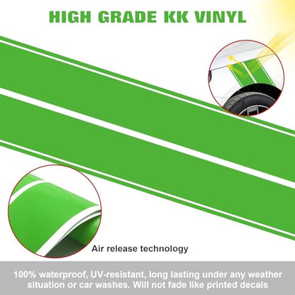 x xotic tech Fender Stripes Hash Marks KK Vinyl Decal Universal for Car Truck Sticker Racing Stripe 11"x23" (Green) - color: Green