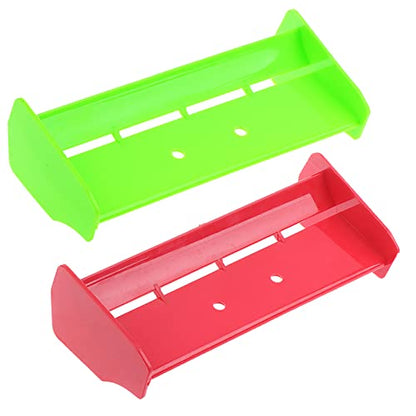 2Pack 1:10 Scale RC Plastic Rear Spoiler Tail Wing for 1/10 Scale RC Racing Car Off-Road Buggy Truck Accessories for HPI KYOSHO HSP 94106 94107 94166 06021 (Green Red) - color: Green Red