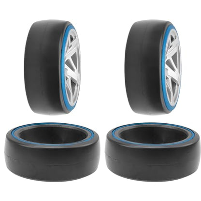 ShareGoo 4PCS/Set Hard Plastic 1/10 RC Drift Car Tires 12mm Hex Hard Tyre Compatible with Traxxas HSP Tamiya HPI Kyosho 1/10 RC On-Road Drifting Drift Car