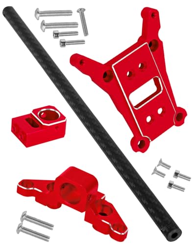 RC Aluminum Chassis Brace Upgrades Part for 1/10 Slash 4wd LCG,Slash 4x4 LCG VXL,Rustler 4wd,Rustler 4x4 VXL,Chassis Brace Heavy Duty Hops up,Red - color: Red - (Upgrades)