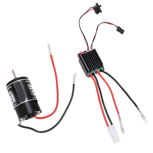 VINGVO 550 12T Brushed Motor with ESC for RC Cars, 320A Continuous Current High Motor for Crawlers Boats Trucks, Universal 6-12V NiMH LiPo