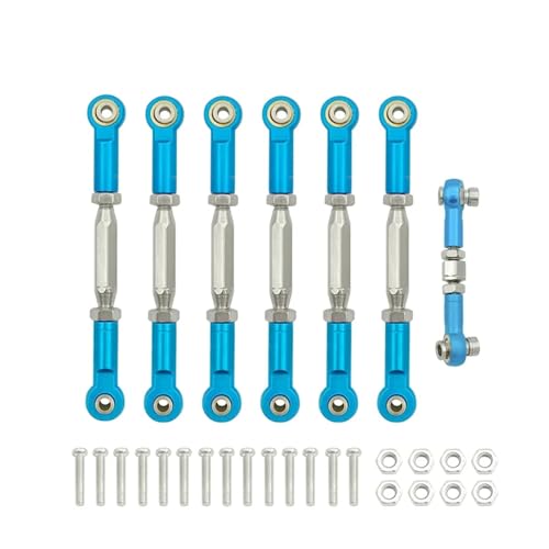 Compatible with Traxxas for Slash 4X4 2WD 1/10 RC Car Upgrade Parts 1 Set MetalTurnbuckle Camber Link End Adjustable Kit Linkage - color: Sky Blue