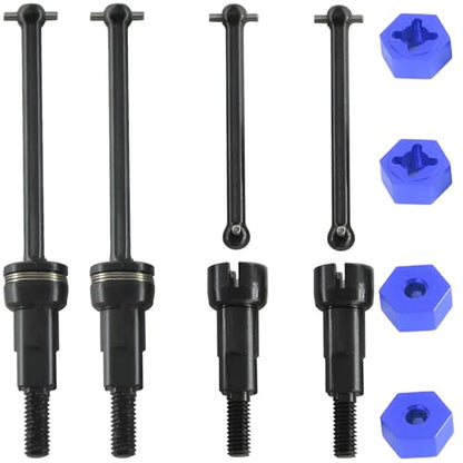 Steel Drive Shaft Kit Front & Rear (Universal Shafts/Rear stub axles/Dogbones/Hexes) - Compatible with ARRMA 1/16 Mojave GROM Series Desert Trucks (ARA2104/ARA2304/ARA2304S) - color: Black, size: Hex Blue