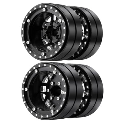 RCHUBAM 1.9" Dually Beadlock Wheel Rims for SCX10 TRX-4 TRX6 G63 6-Wheel | 2PC Aluminum Wheel Hubs,1/10 RC Hauler Crawler Truck Car Upgrade Part - style: 2PCS