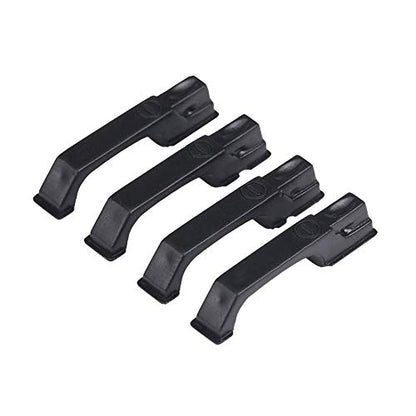 Dilwe 4Pcs RC Car Door Handles, Plastic Simulation Door Handles with Screws for -4 D90 Axial SCX10 1/10 RC Crawler Car(Black) Car Model Accessory